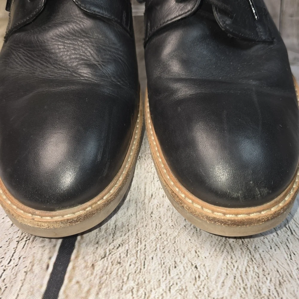BEN SHERMAN DERBY OXFORDS BLACK LACE UP MENS DRESS CASUAL SHOE SIZE 10